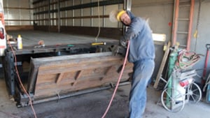 liftgate being installed on truck